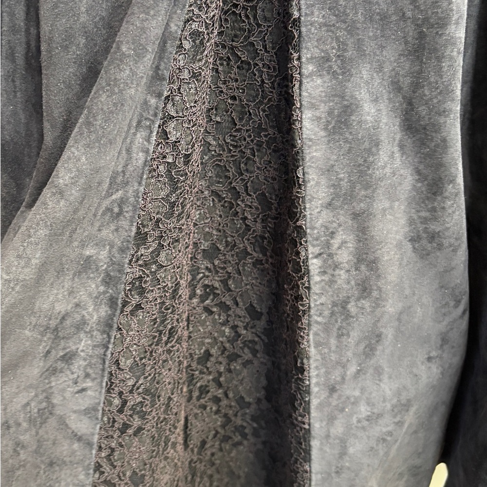 Terry Lewis Coat Navy Leather
Suede Buttons Lace Trim
Pockets Lined Size M - Picture 9 of 11